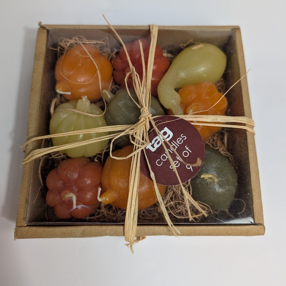 Mini Pumpkin Candles New In Box TAG Candles Set Of 9